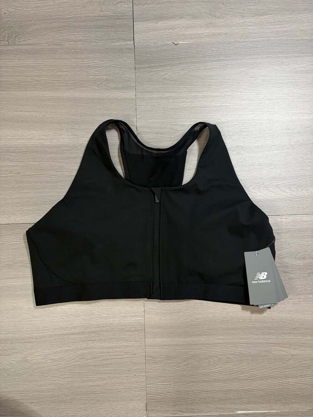 New Balance SLK Med Zip Bra Black 2XL Medium Impact Sports Bra